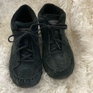 Skechers Navy Blue Leather Ankle Boots